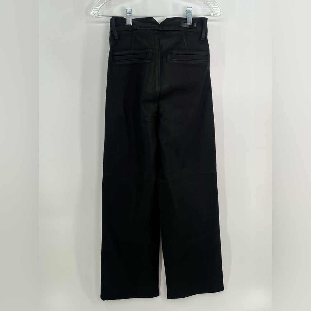 PAIGE Black Sasha Wide Leg Jean Fog Luxe Coating High Rise Size 26 - Picture 7 of 16